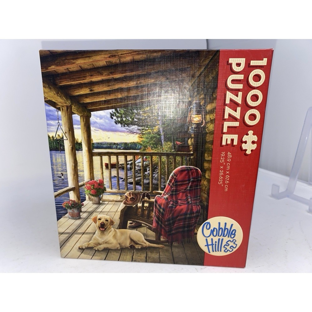 Cobble Hill Lake House Front Porch Dog‎ 1000 Piece Puzzle